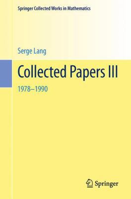 Collected Papers III: 1978-1990 1461461391 Book Cover