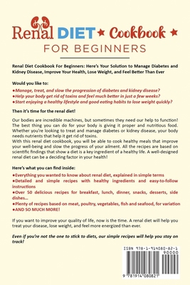 Renal Diet Cookbook For Beginners: Quick and Ea... [Large Print] 1914080823 Book Cover