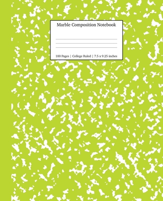 Marble Composition Notebook College Ruled: Gree... 1989387748 Book Cover