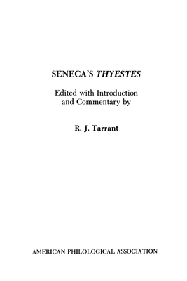 Seneca's Thyestes 0891308717 Book Cover