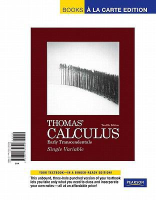 Thomas' Calculus: Early Transcendentals, Single... 0321730798 Book Cover