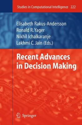 Recent Advances in Decision Making 3642021867 Book Cover