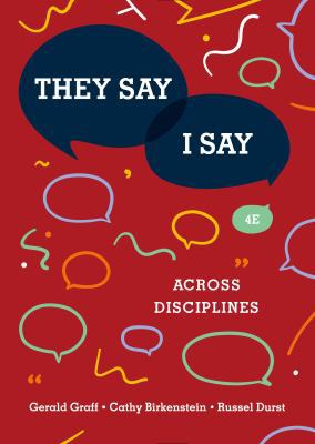 THEY SAY/I SAY:ACROSS DISCIPLINES 0393671321 Book Cover