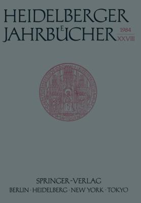 Heidelberger Jahrbücher [German] 3540136398 Book Cover