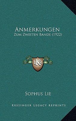 Anmerkungen: Zum Zweiten Bande (1922) [German] 1168190959 Book Cover