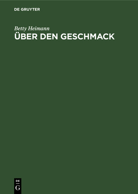 Über Den Geschmack [German] 3112686799 Book Cover