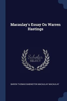 Macaulay's Essay On Warren Hastings 1376386216 Book Cover