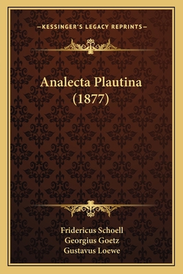 Analecta Plautina (1877) [Latin] 1165310023 Book Cover
