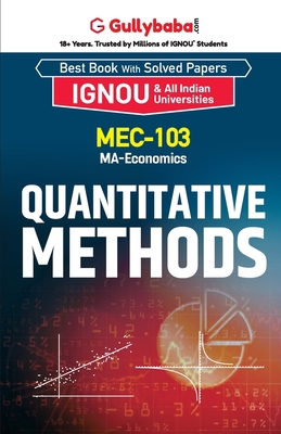 MEC-103 Quantitative Methods 9388149882 Book Cover