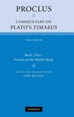 Proclus: Commentary on Plato's Timaeus 0521845955 Book Cover