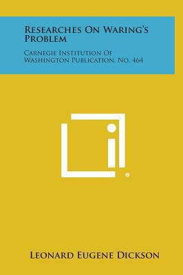 Researches on Waring's Problem: Carnegie Instit... 1258766272 Book Cover