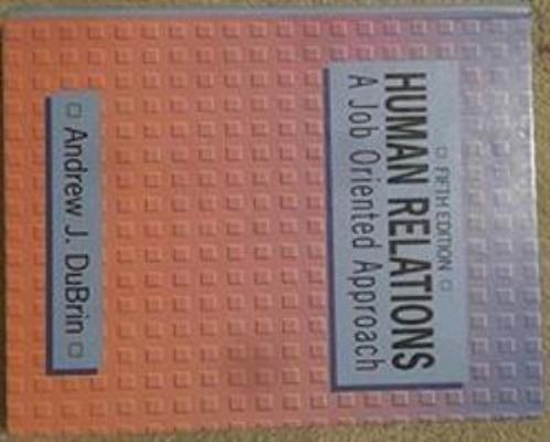 Human Relations: A Job Oriented Approach 0133955265 Book Cover