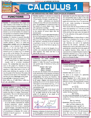 Calculus 1: Quickstudy Laminated Reference Guide 1572227966 Book Cover