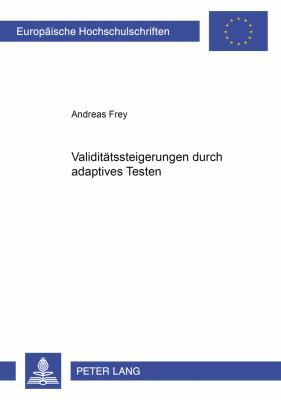 Validitaetssteigerungen durch adaptives Testen [German] 3631549083 Book Cover