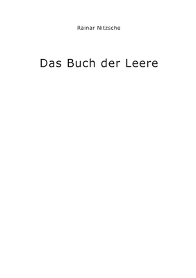 Das Buch der Leere [German] 375349528X Book Cover