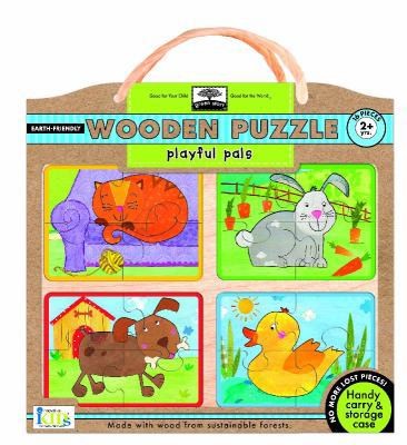 Game green start wooden-puzzles - playful pals: Earth Friend Puzzles with Handy Carry & Storage Case Book