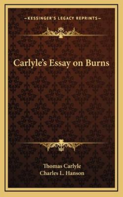 Carlyle's Essay on Burns 1163224863 Book Cover