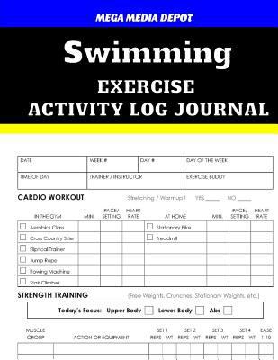 Paperback Swimming Exercise Activity Log Journal Book