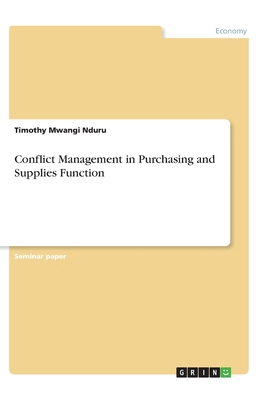 Conflict Management in Purchasing and Supplies ... 3668924252 Book Cover