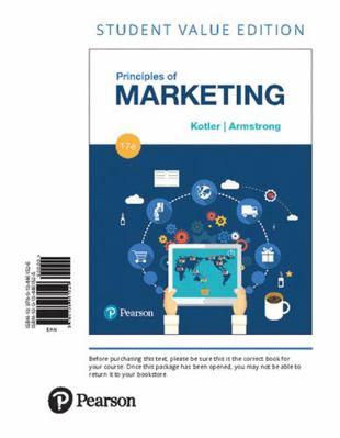 Principles of Marketing 0134461525 Book Cover