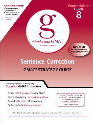 Sentence Correction GMAT Preparation Guide, 4th... 0982423861 Book Cover