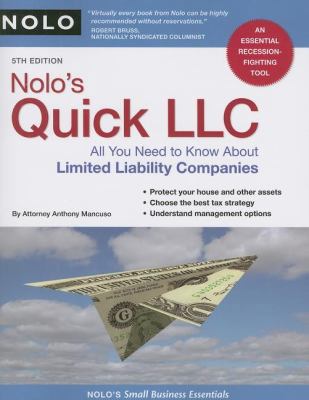 Nolo's Quick LLC: All You Need to Know about Li... 1413309291 Book Cover
