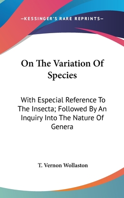 On The Variation Of Species: With Especial Refe... 0548530335 Book Cover