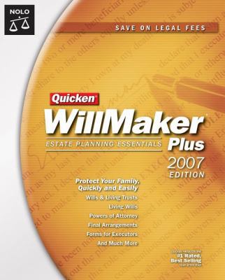 Quicken Willmaker Plus 2007 Edition: Estate Pla... 141330527X Book Cover