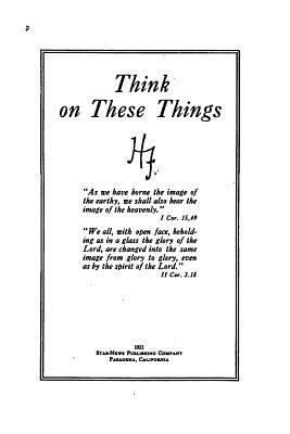 Think on These Things 1530635233 Book Cover