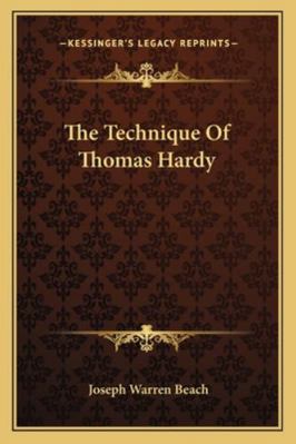 The Technique Of Thomas Hardy 1162952903 Book Cover