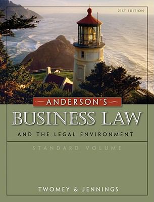 Anderson S Business Law and the Legal Environme... 0324786689 Book Cover