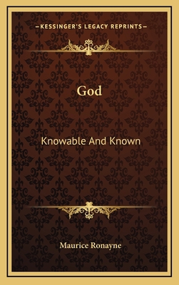 God: Knowable and Known 1163357928 Book Cover