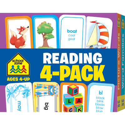 School Zone Reading 4-Pack Flash Cards 1601599358 Book Cover