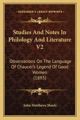 Studies And Notes In Philology And Literature V... 1164844970 Book Cover