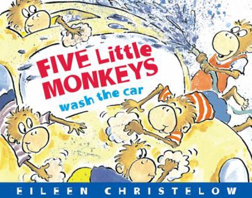 Five Little Monkeys Wash the Car 0547315988 Book Cover