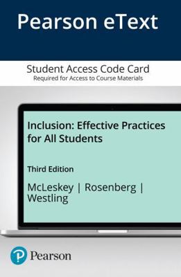 Inclusion: Effective Practices for All Students... 0134529995 Book Cover