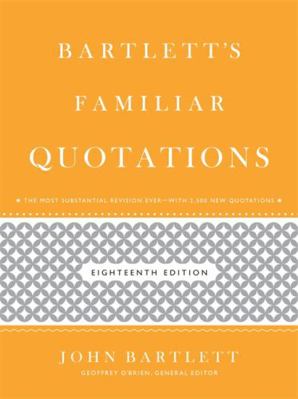 Bartlett's Familiar Quotations 0316017590 Book Cover