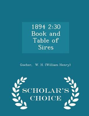 1894 2: 30 Book and Table of Sires - Scholar's ... 1296301400 Book Cover