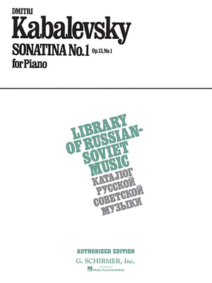 Sonatina No. 1, Op. 13: Piano Solo 0793534968 Book Cover