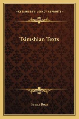 Tsimshian Texts 1162946679 Book Cover