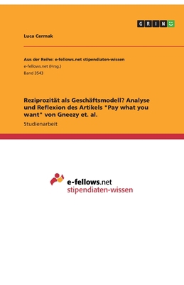 Reziprozität als Geschäftsmodell? Analyse und R... [German] 3346223647 Book Cover