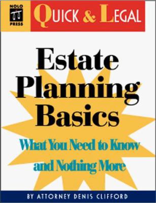 Estate Planning Basics: What You Need to Know a... 0873375351 Book Cover