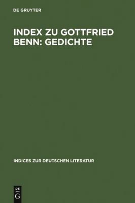 Index Zu Gottfried Benn: Gedichte [German] 3484380055 Book Cover