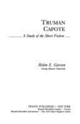 Truman Capote: A Study of the Short Fiction 0805708510 Book Cover