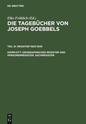 Geographisches Register und Personenregister. S... [German] 3598219253 Book Cover