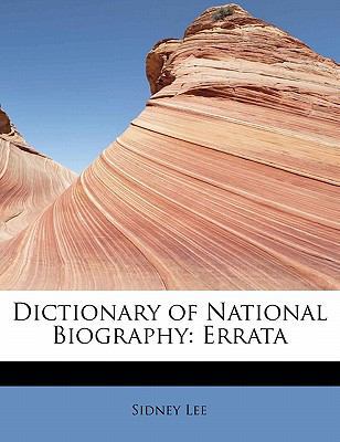 Dictionary of National Biography: Errata 1241656053 Book Cover