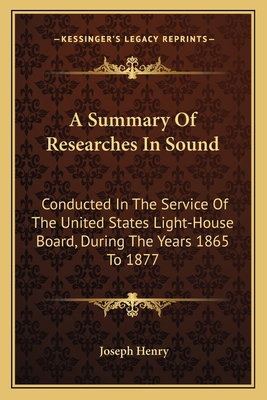 A Summary Of Researches In Sound: Conducted In ... 1163707198 Book Cover
