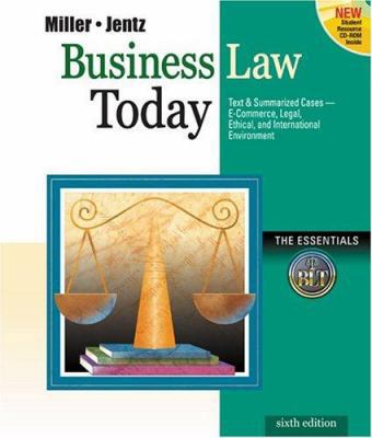 Business Law Today, the Essentials 0324120966 Book Cover