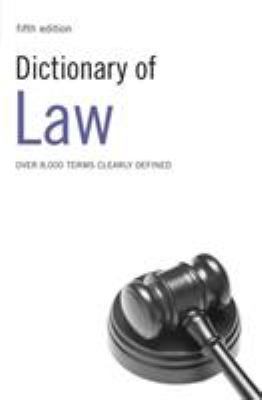 Dictionary of Law: Over 8,000 Terms Clearly Def... B006G8CVIO Book Cover