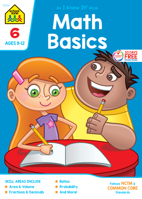 School Zone Math Basics Grade 6 Workbook B00A2QBRP4 Book Cover